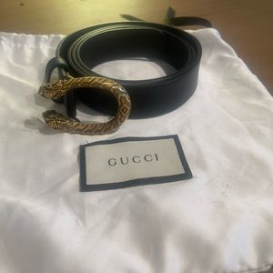 Gucci Dionysus Belt Black and Gold with dustbag
